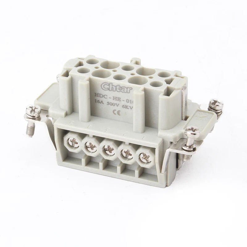 Đầu nối hạng nặng chèn M/F 10 chân